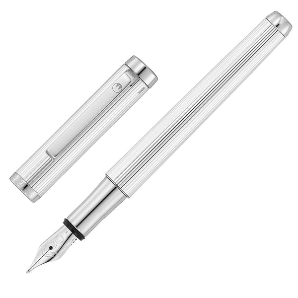 Waldmann, Füller Liberty, Nadelstreifen, guillochiert, silber