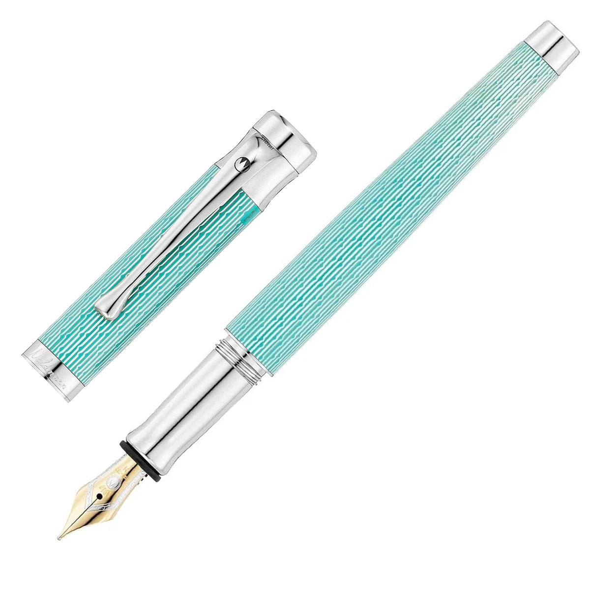 Waldmann, Tango fountain pen, Imagination, guilloche, 18K nib, aquamarine