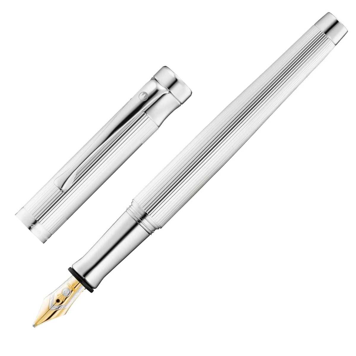 Waldmann, Tango fountain pen, Lines, 18K nib, silver
