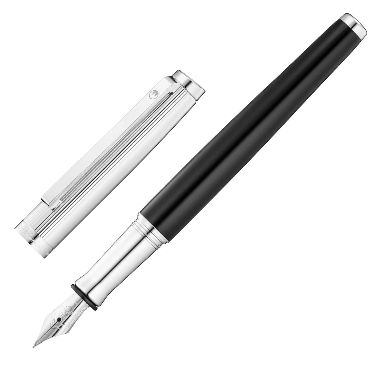 Waldmann, Tuscany fountain pen, Lines, lacquered, black