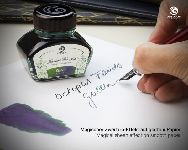 Octopus Fluids Füllhaltertinte Sheen Goblin Grün 30 ml