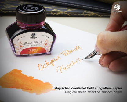 Octopus Fluids Füllhaltertinte Sheen Ink Kollektion Phoenix Orange Ltd. Edt. 30 ml