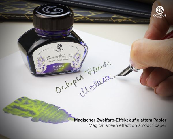Octopus Fluids Fountain Pen Ink Sheen Ink Collection Medusa Violet Ltd. Ed.