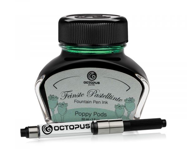 Octopus Fluids Füllhaltertinte Octopus Fluids Pastell-Füllhaltertinten Pastell Grün „Poppy Pods“ inkl. Standard-Konverter 30 ml