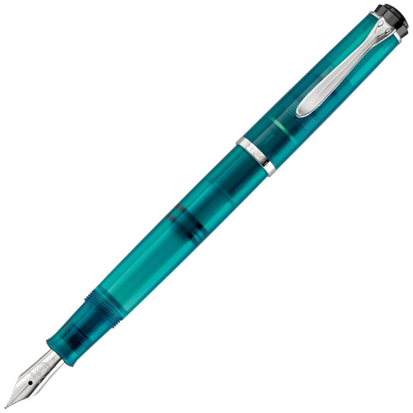 Pelikan Füller + Tintenglas, Classic M205, inkl. Edelsteintinte blau