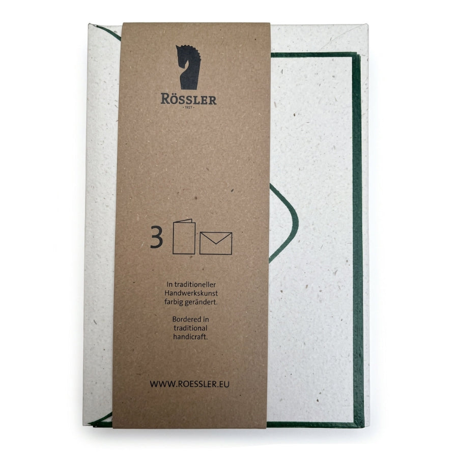 Rössler Klappkarten mit Umschlägen - 3er-Pack, Chamois/Grün