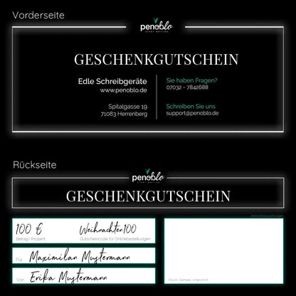 Penoblo, Geschenkgutschein, Gutscheinwert variabel