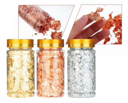 Octopus Fluids Dekorative Metallic-Flakes Gold Silber Roségold Glitzer Set