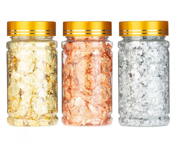 Octopus Fluids Decorative Metallic Flakes Gold Silver Rose Gold Glitter Set
