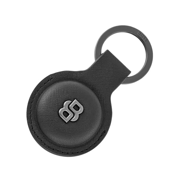 HUGO BOSS, Schlüsselring, Double B Saffiano mit AirTag-Halter, Black
