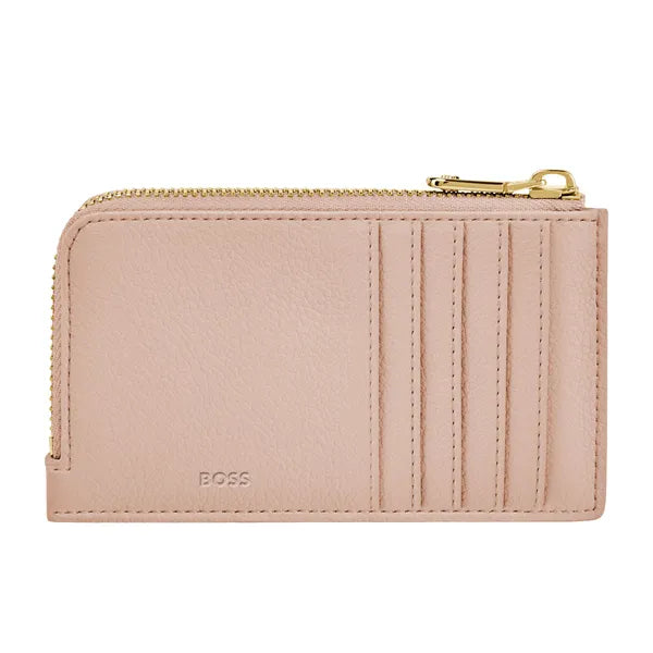 Porte-cartes HUGO BOSS Double B Saffiano, bronze
