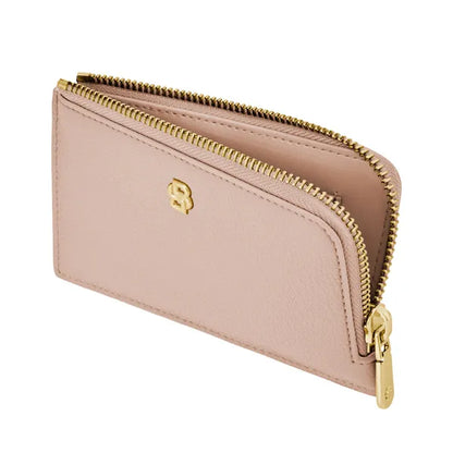 Porte-cartes HUGO BOSS Double B Saffiano, bronze