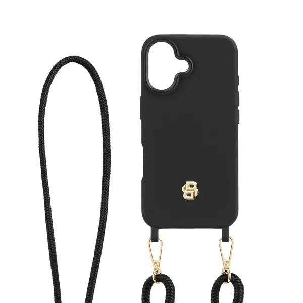 HUGO BOSS Phone Case Double B iPhone 16, Black & Gold