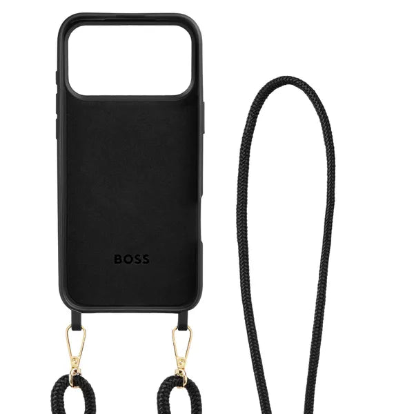 HUGO BOSS, Handyhülle Double B iPhone 17 Pro Max, Black & Gold