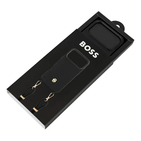 HUGO BOSS, Handyhülle Double B iPhone 17 Pro Max, Black & Gold