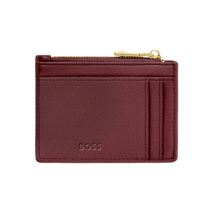 Porte-cartes HUGO BOSS Double B Saffiano, bronze