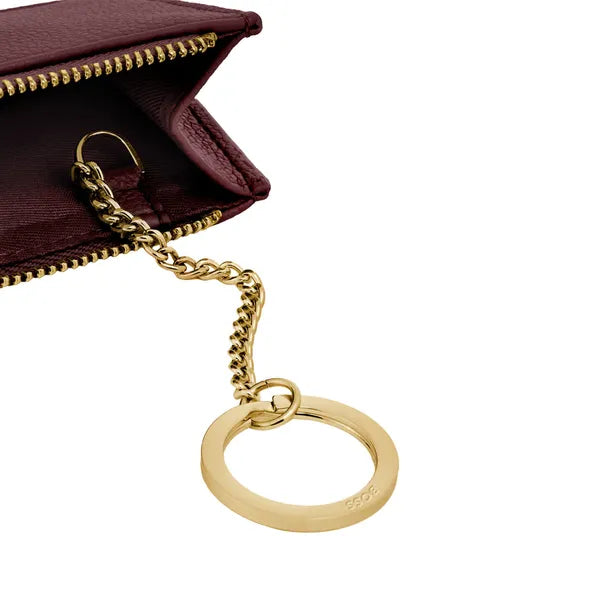 Porte-cartes HUGO BOSS Double B Saffiano, bronze