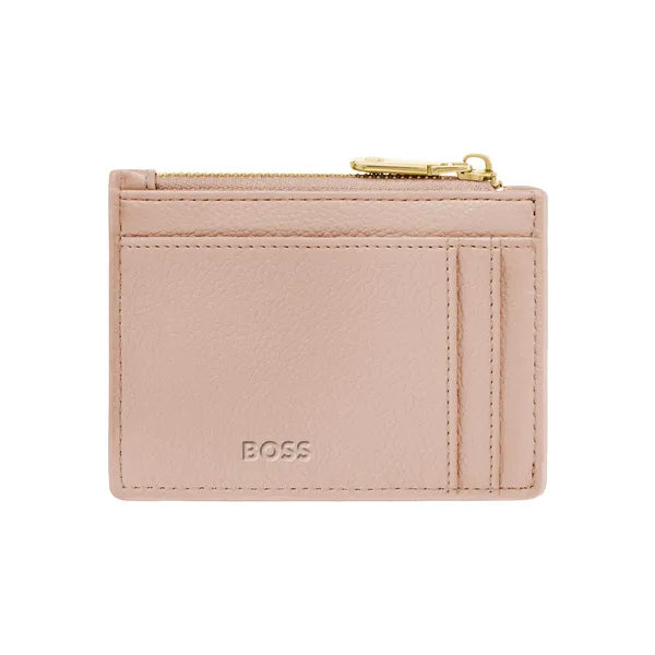 Porte-cartes HUGO BOSS Double B Saffiano, bronze