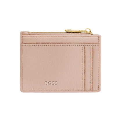 Porte-cartes HUGO BOSS Double B Saffiano, bronze