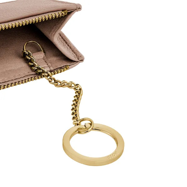 Porte-cartes HUGO BOSS Double B Saffiano, bronze