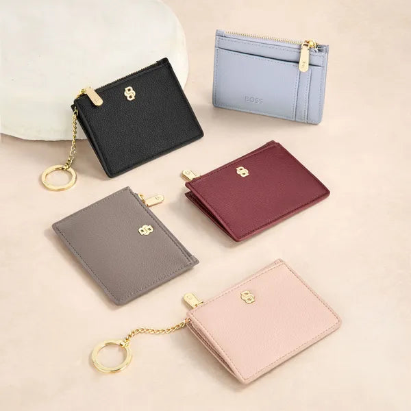 Porte-cartes HUGO BOSS Double B Saffiano, bronze