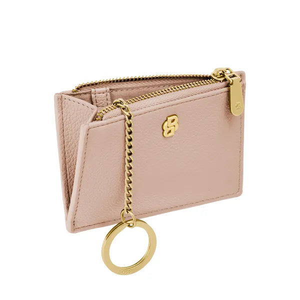 Porte-cartes HUGO BOSS Double B Saffiano, bronze