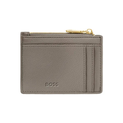 HUGO BOSS Card Holder Double B Saffiano, gunmetal
