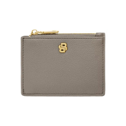 HUGO BOSS Card Holder Double B Saffiano, gunmetal