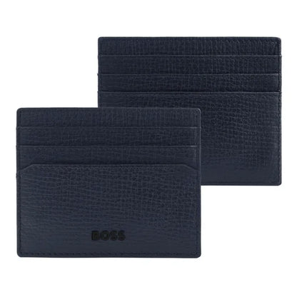 HUGO BOSS Card Holder Double B Saffiano, gunmetal