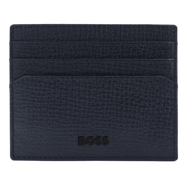 HUGO BOSS Card Holder Double B Saffiano, gunmetal