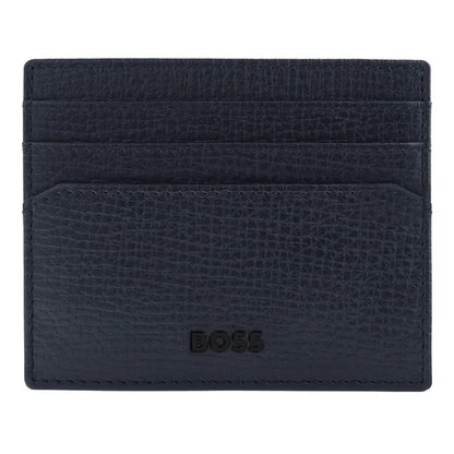 HUGO BOSS Card Holder Double B Saffiano, gunmetal