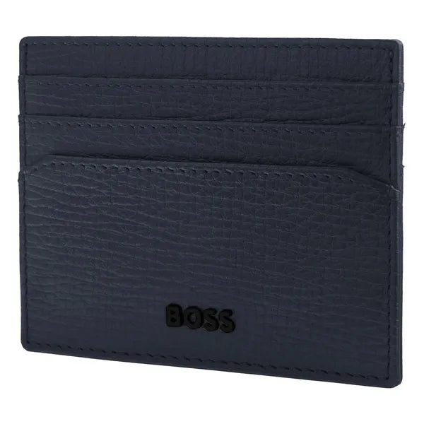 HUGO BOSS Card Holder Double B Saffiano, gunmetal