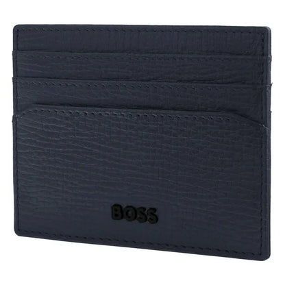 HUGO BOSS Card Holder Double B Saffiano, gunmetal
