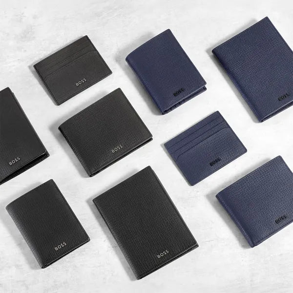 Porte-cartes HUGO BOSS Double B Saffiano, bronze