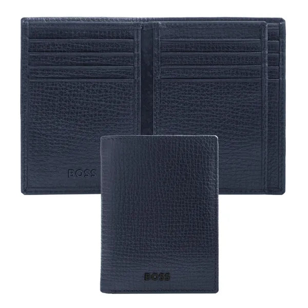 HUGO BOSS, Kartenetui mit Umschlag, Grid, Navy