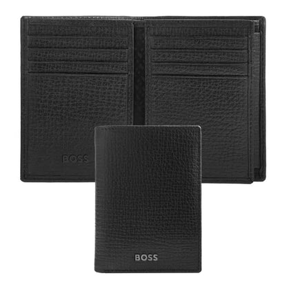 HUGO BOSS Card Holder Double B Saffiano, gunmetal