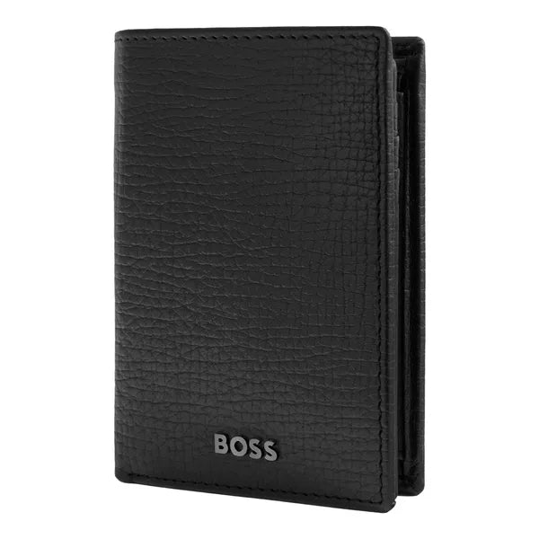HUGO BOSS Card Holder Double B Saffiano, gunmetal