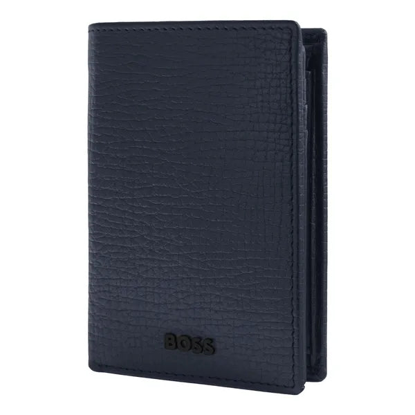 HUGO BOSS, Kartenetui mit Umschlag, Grid, Navy