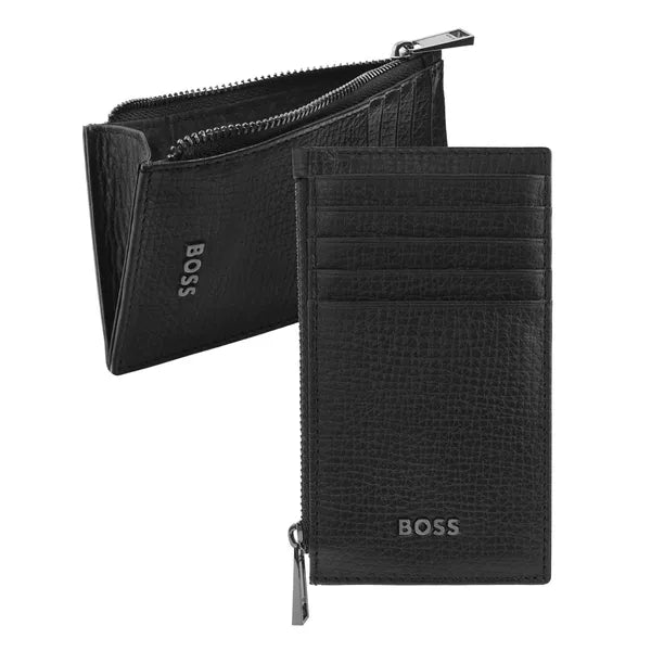 Porte-cartes HUGO BOSS Double B Saffiano, bronze