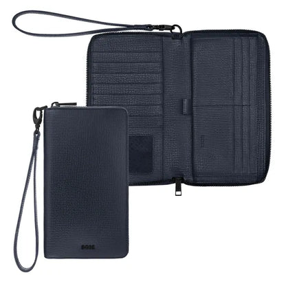 Porte-cartes HUGO BOSS Double B Saffiano, bronze