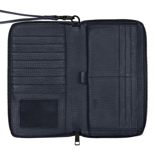 Porte-cartes HUGO BOSS Double B Saffiano, bronze