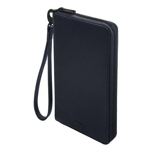Porte-cartes HUGO BOSS Double B Saffiano, bronze