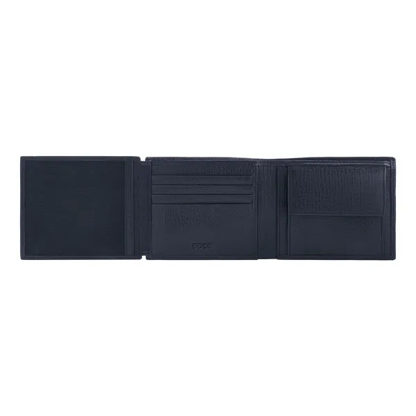 HUGO BOSS, Brieftasche & geldbörse mit Klappe, Grid, Navy