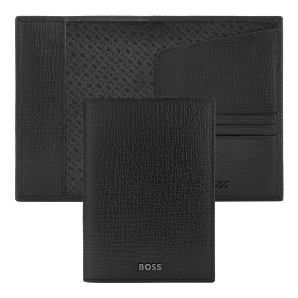 Porte-cartes HUGO BOSS Double B Saffiano, bronze