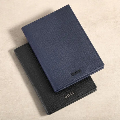 Porte-cartes HUGO BOSS Double B Saffiano, bronze