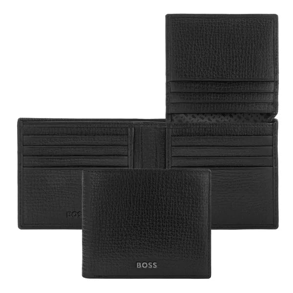 HUGO BOSS, Brieftasche mit Klappe, Grid, Black
