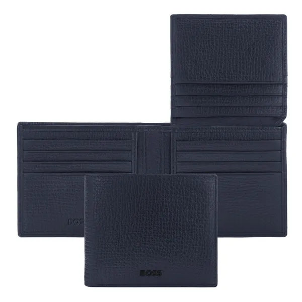 HUGO BOSS, Brieftasche mit Klappe, Grid, Navy