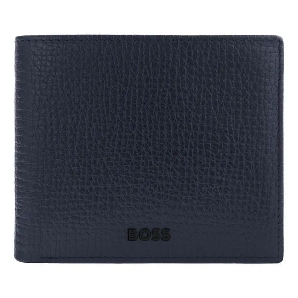 HUGO BOSS, Brieftasche mit Klappe, Grid, Navy