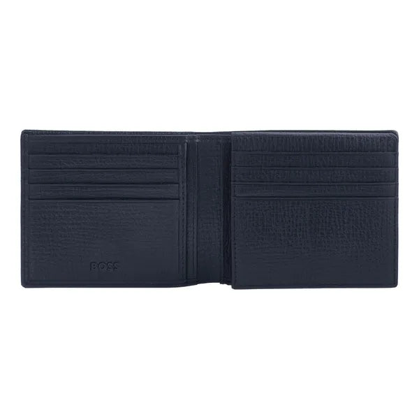 HUGO BOSS, Brieftasche mit Klappe, Grid, Navy
