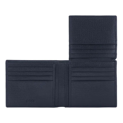 HUGO BOSS, Brieftasche mit Klappe, Grid, Navy
